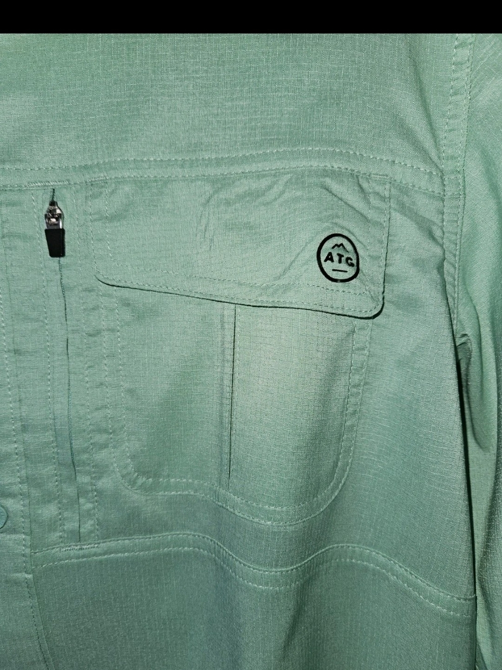 Wrangler "ATG" UPF Rated 50, Vented, Moisture Wick SS Shirt Ocean Blue, Sz Med - Picture 3 of 5